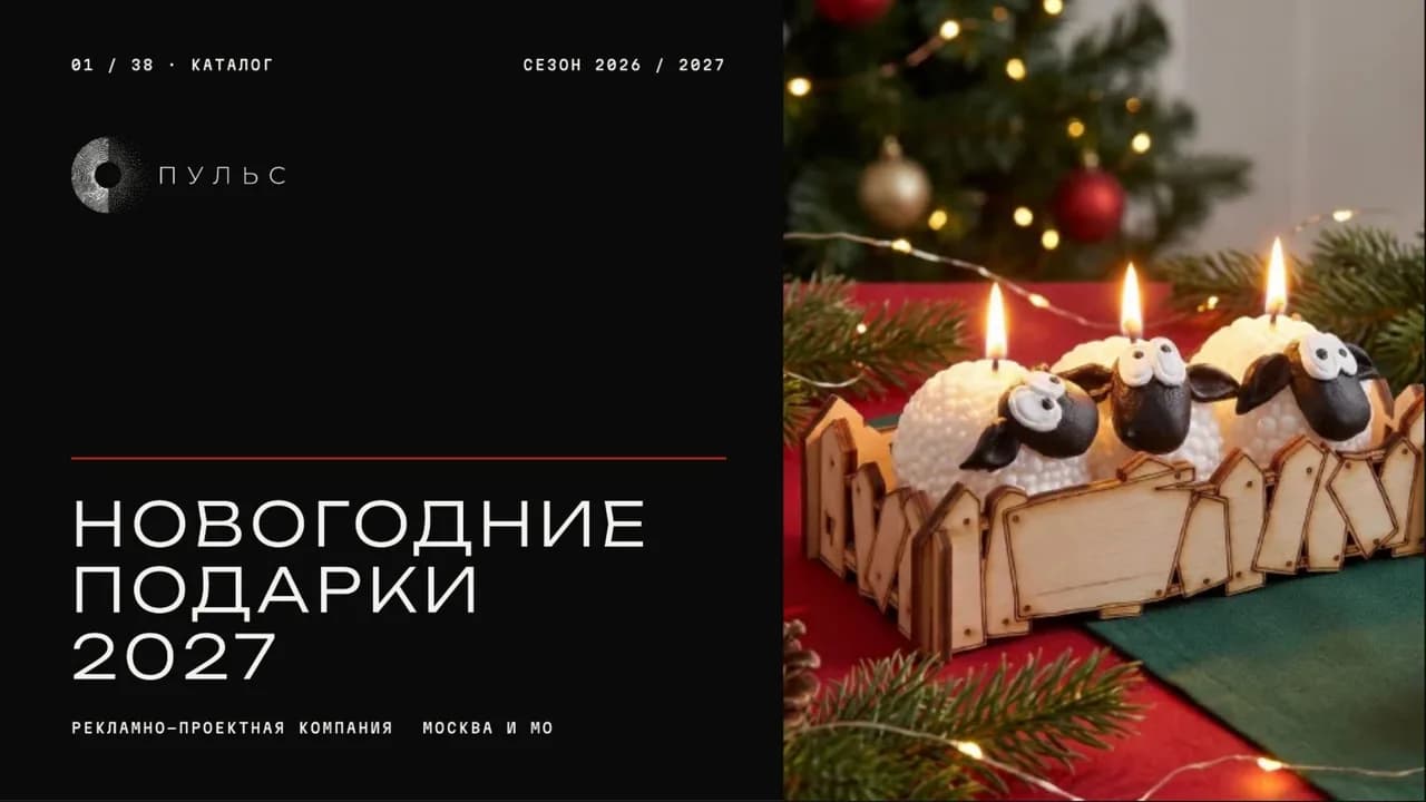 Обложка каталога «Новогодние подарки 2027»